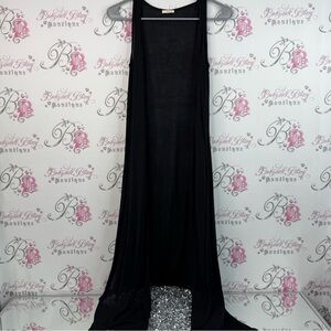 Antistar cardigan style open front Elegant Black Sleeveless long style black